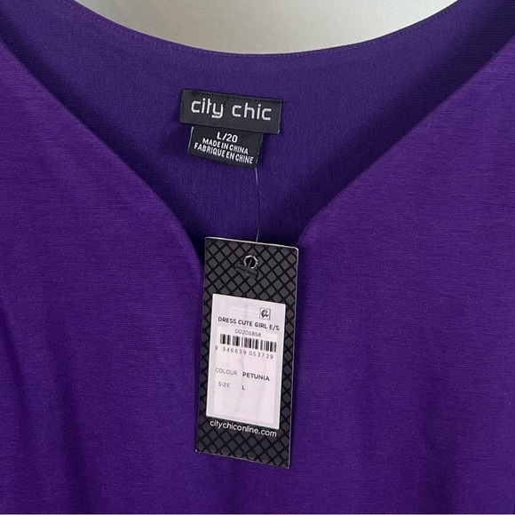 NWT City Chic Women's Plus Size Cute Girl Elbow Sleeve Midi Dress Petunia - Picture 6 of 8